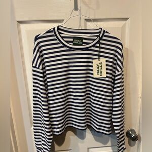 Daily Drills: !!! and Stripes: Navy and White Stripe Long Sleeve